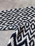 Prada Chevron Print Wool Alpaca Sweater Black White Men - S