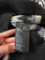 Prada Chevron Print Wool Alpaca Sweater Black White Men - S