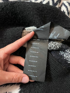 Prada Chevron Print Wool Alpaca Sweater Black White Men - S