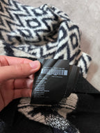 Prada Chevron Print Wool Alpaca Sweater Black White Men - S