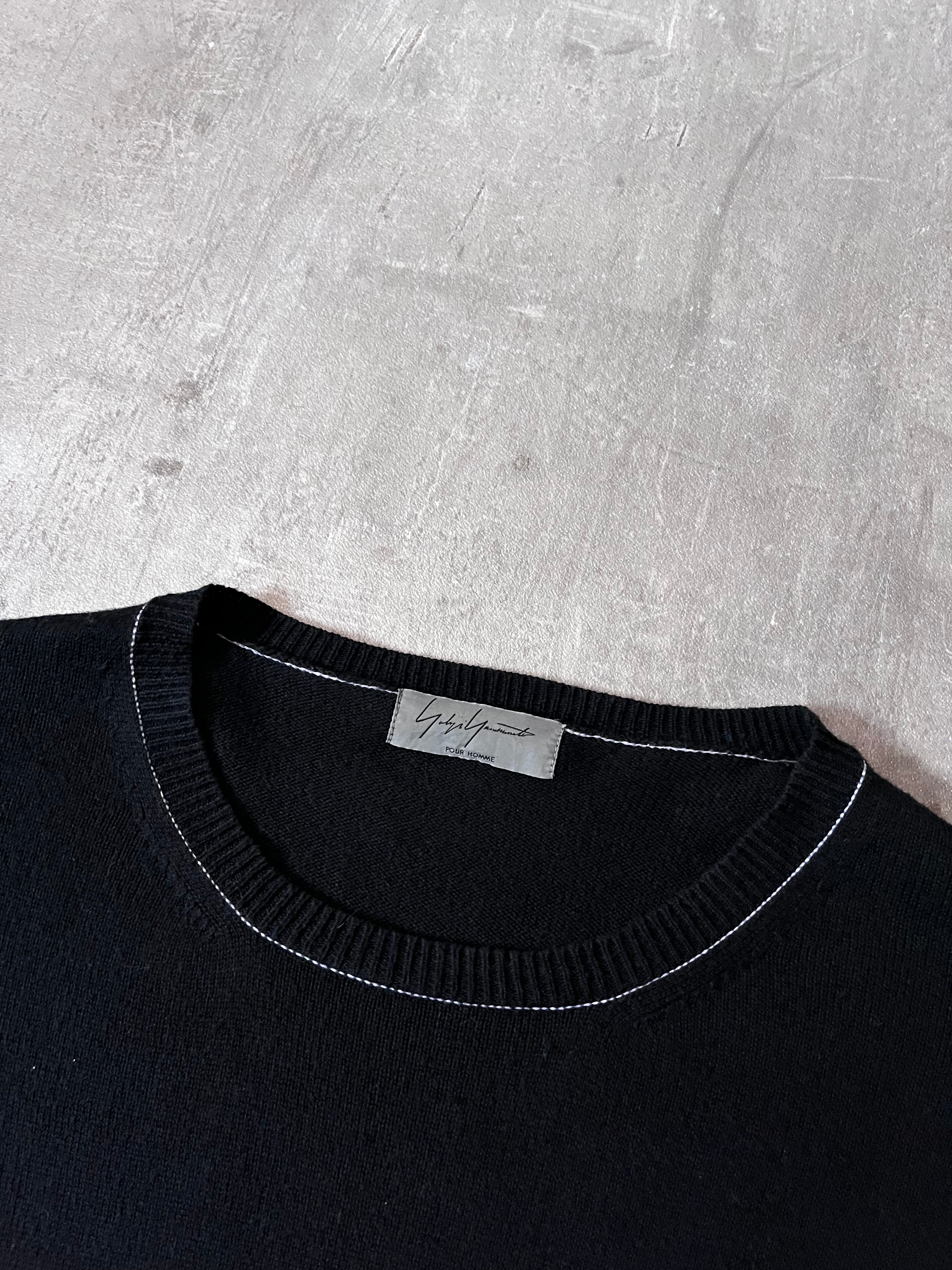 S/S 2011 Yohji Yamamoto Cotton Cashmere Long Sweater Black Men - M