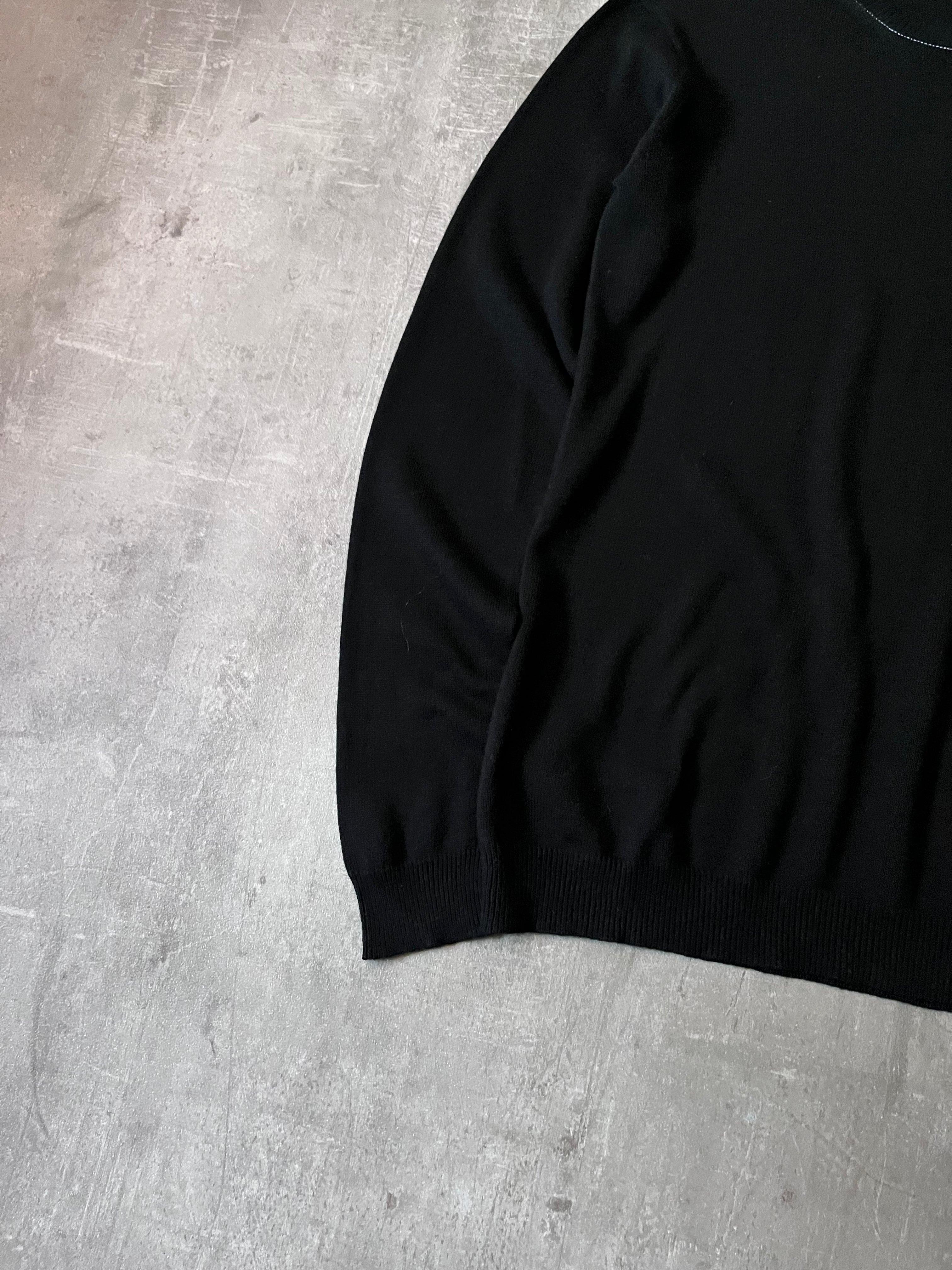 S/S 2011 Yohji Yamamoto Cotton Cashmere Long Sweater Black Men - M
