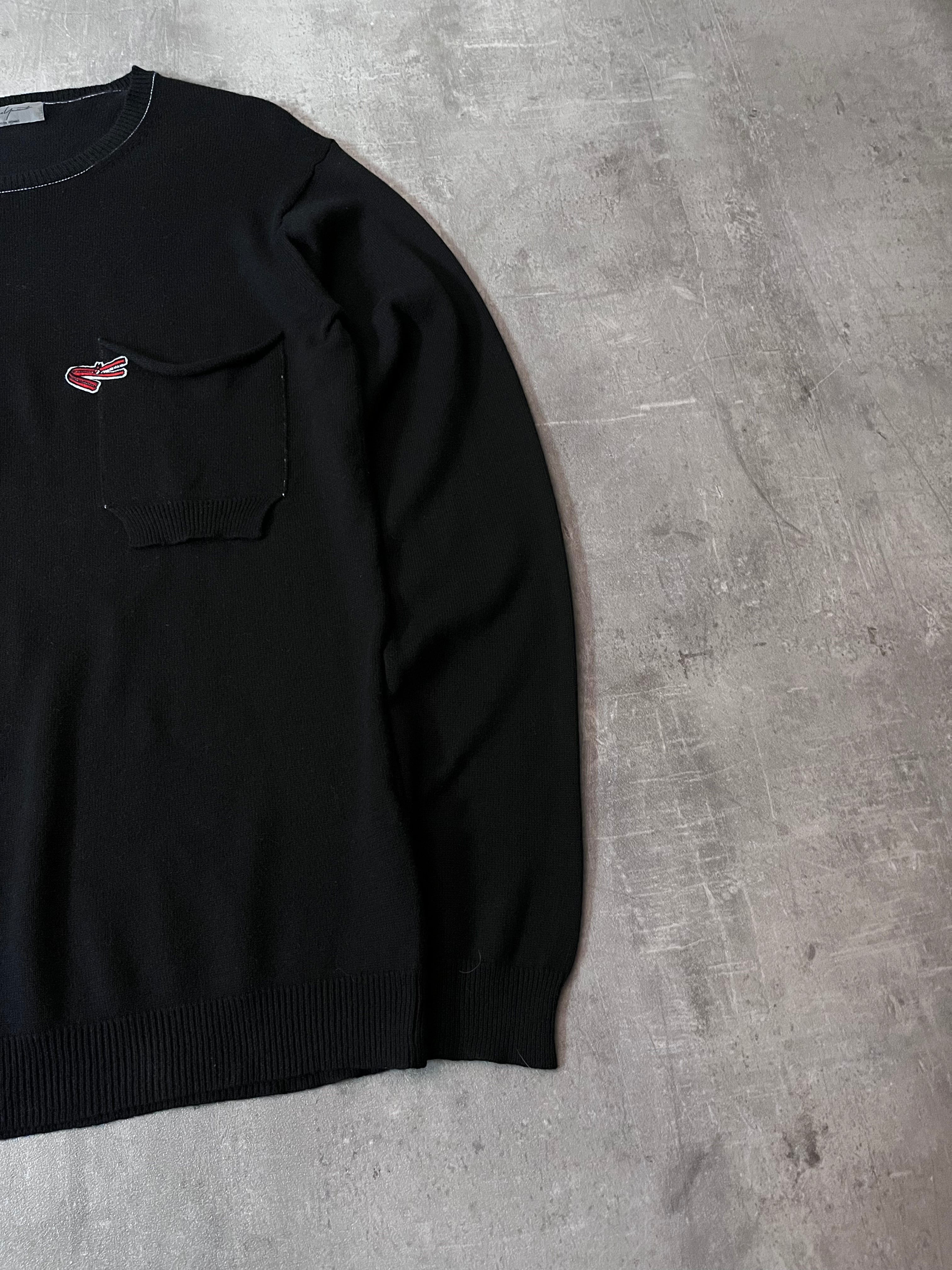 S/S 2011 Yohji Yamamoto Cotton Cashmere Long Sweater Black Men - M