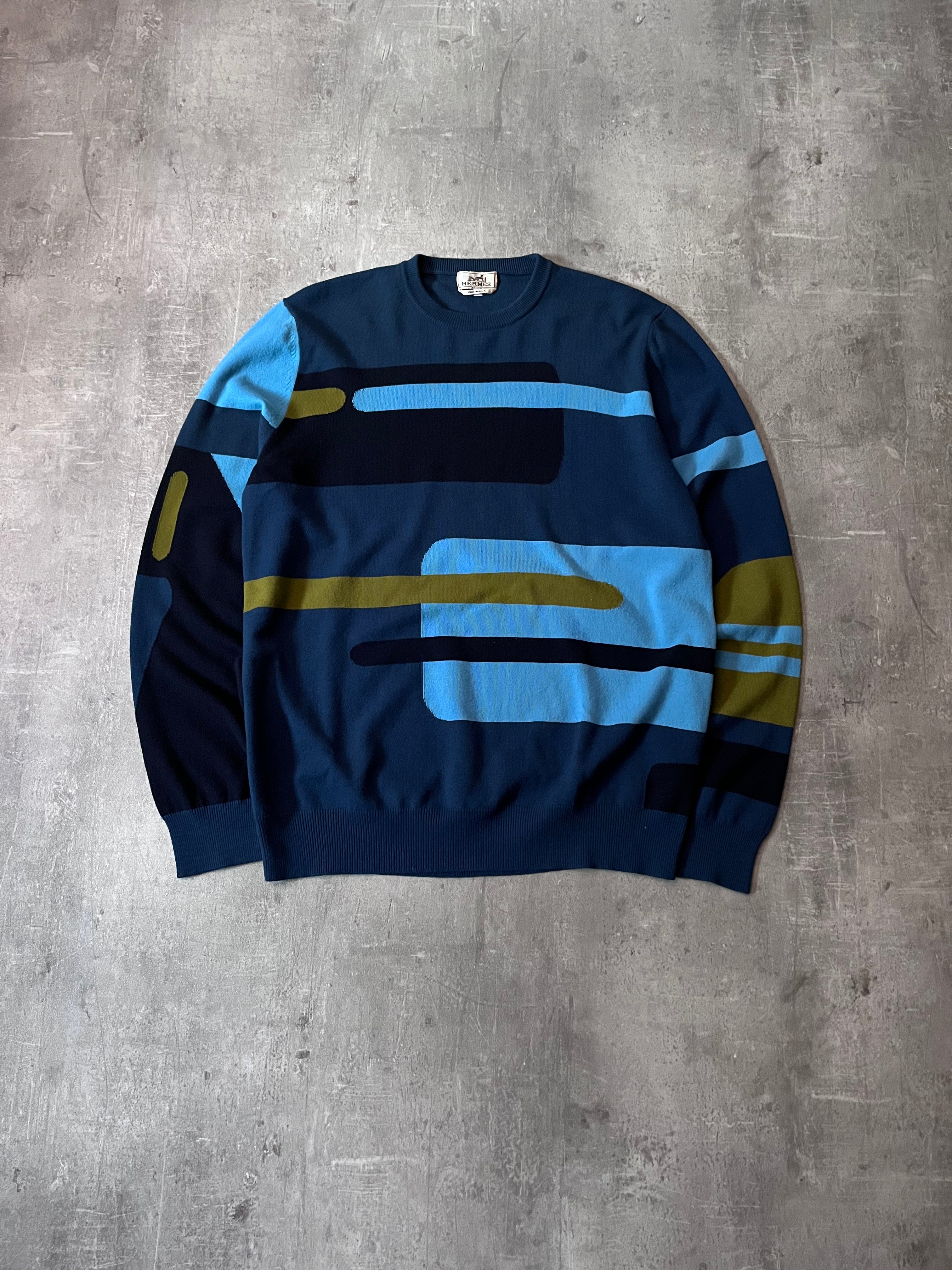 F/W 2018 Hermes Geometricl Wool Sweater Multicolor Men - XL
