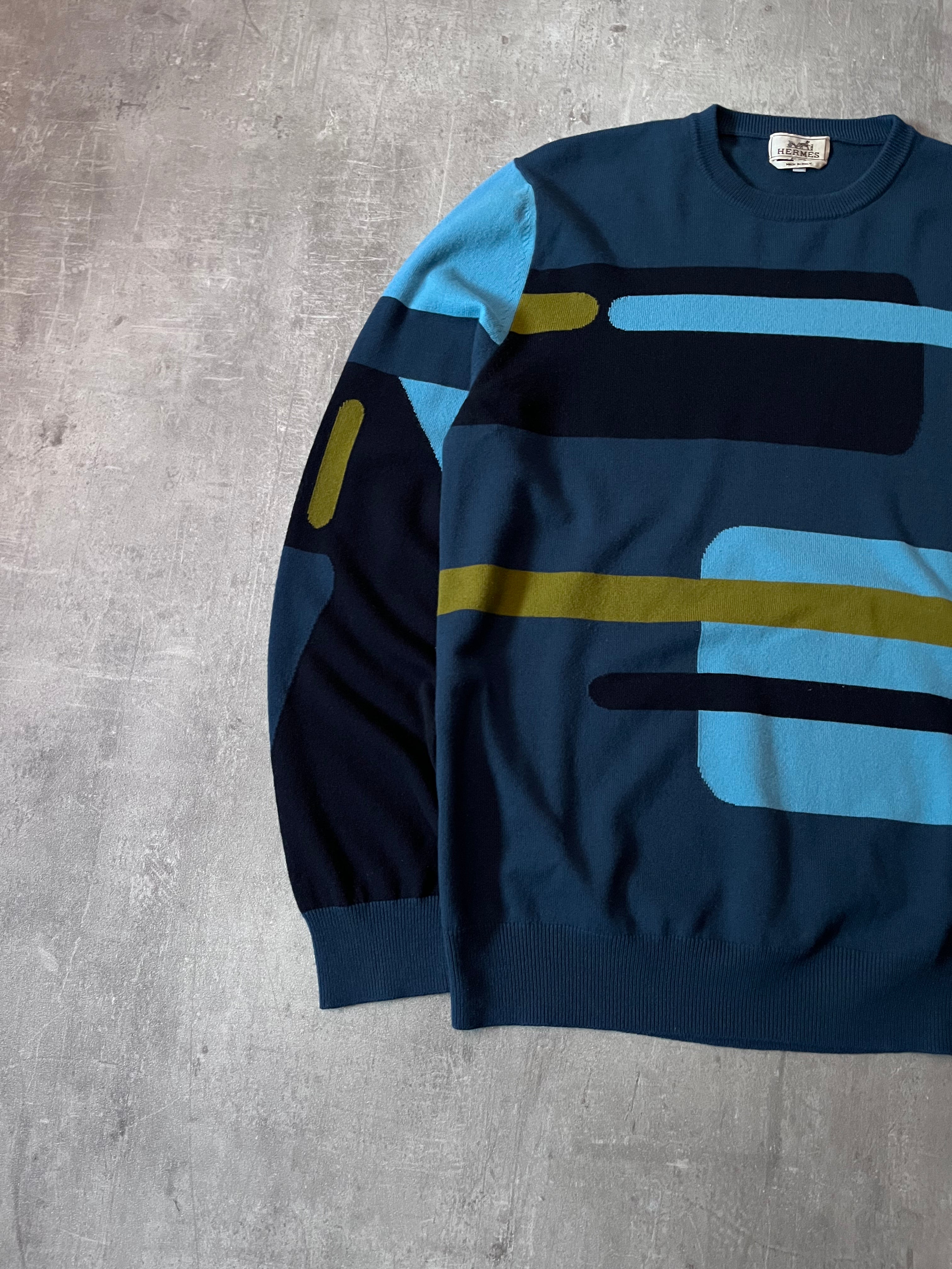 F/W 2018 Hermes Geometricl Wool Sweater Multicolor Men - XL