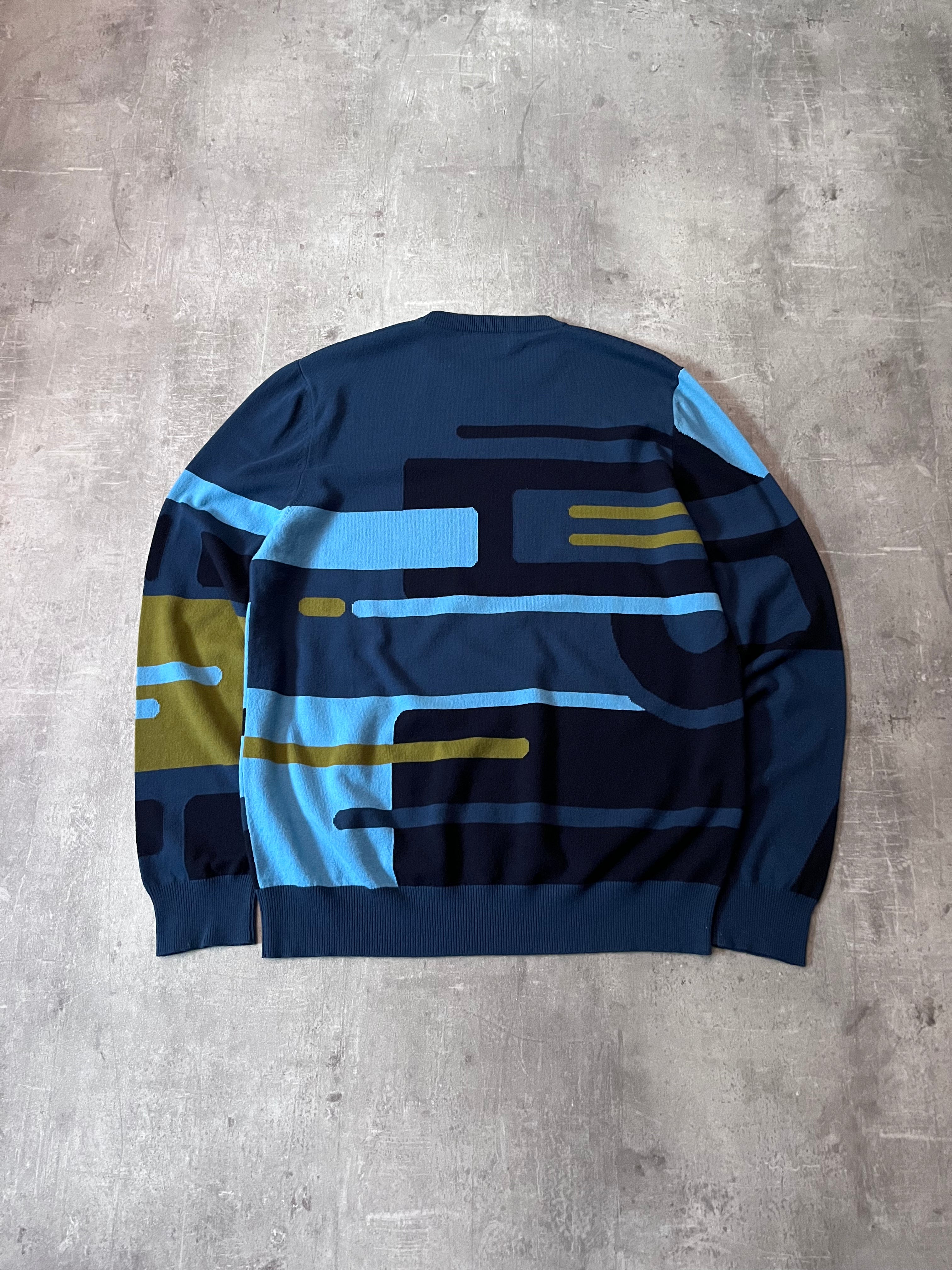 F/W 2018 Hermes Geometricl Wool Sweater Multicolor Men - XL