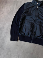 Prada Wool Nylon Zip Up Sweater Navy Men - M