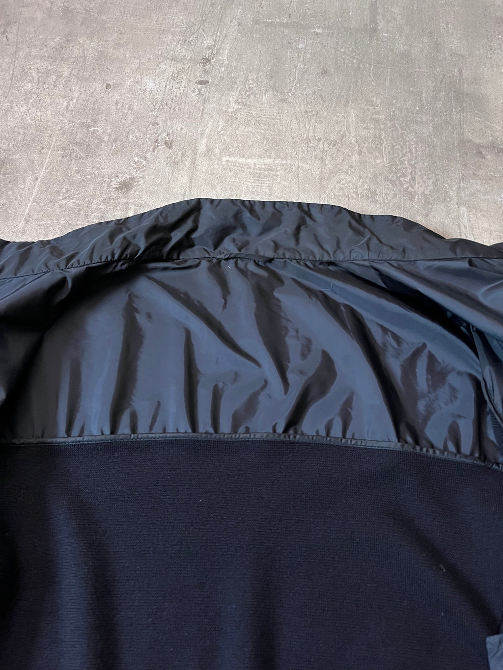 Prada Wool Nylon Zip Up Sweater Navy Men - M