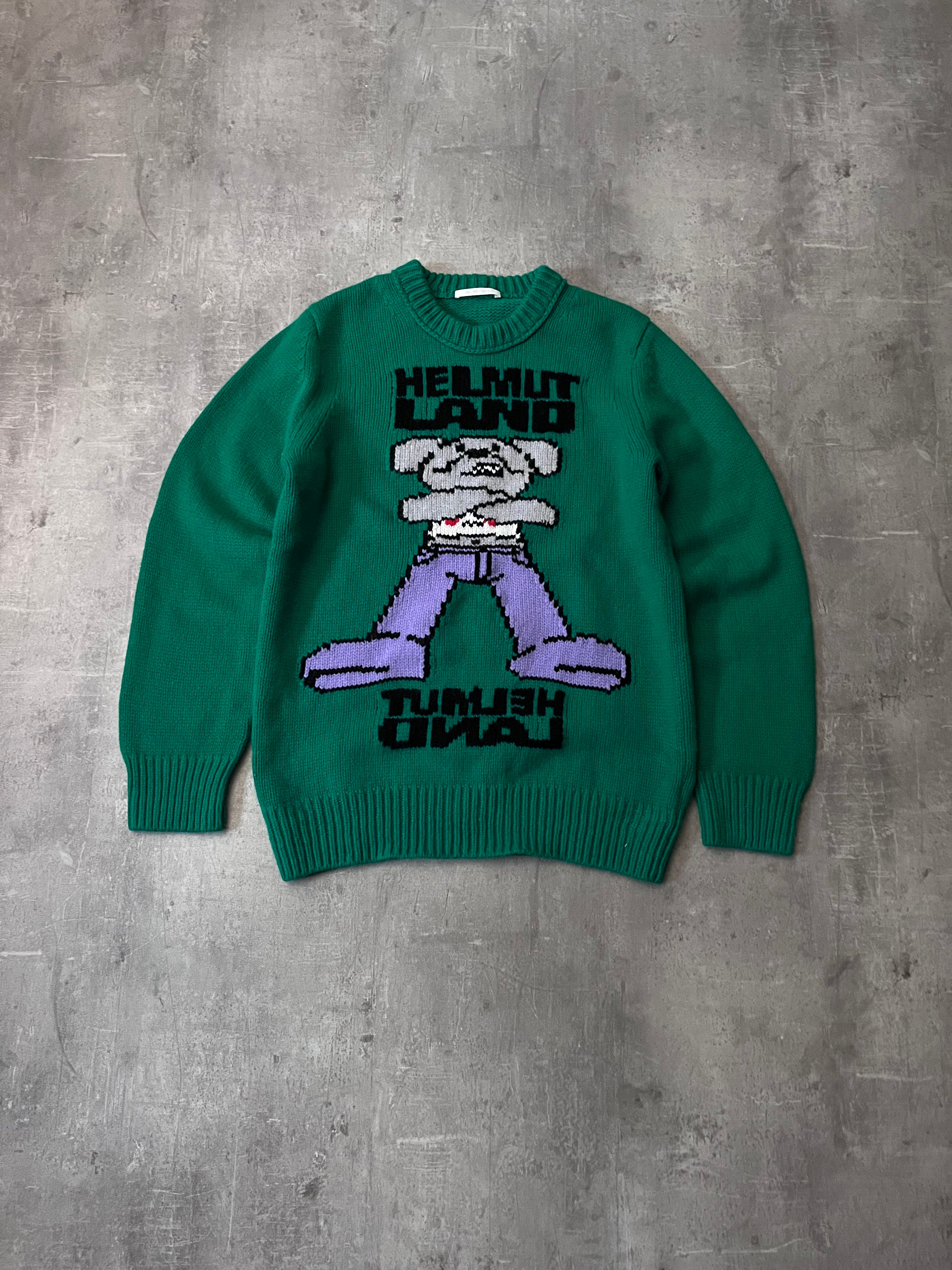 F/W 2020 Helmut Lang Graphic Print Wool Sweater Green Men - L