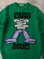 F/W 2020 Helmut Lang Graphic Print Wool Sweater Green Men - L
