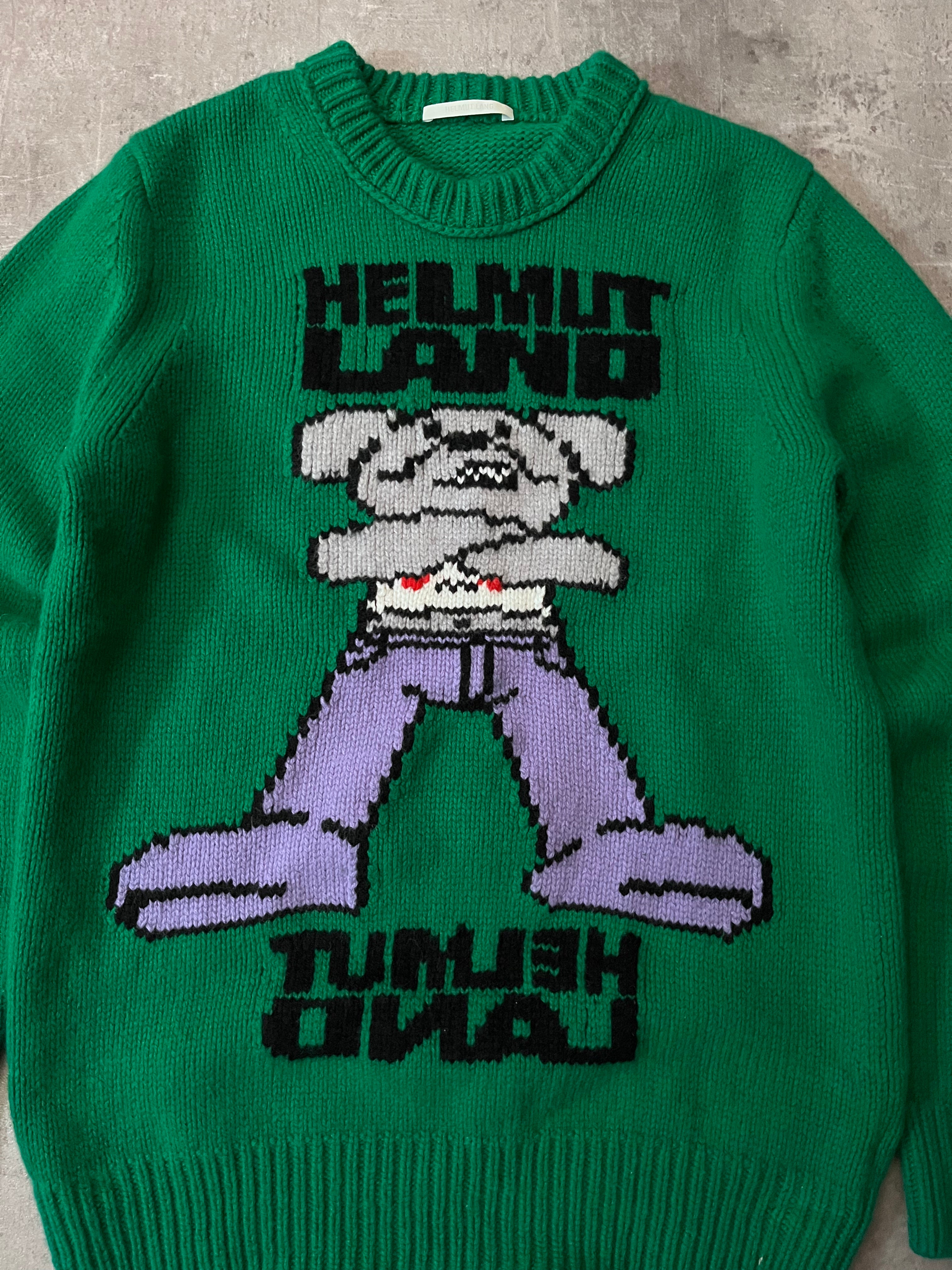 F/W 2020 Helmut Lang Graphic Print Wool Sweater Green Men - L