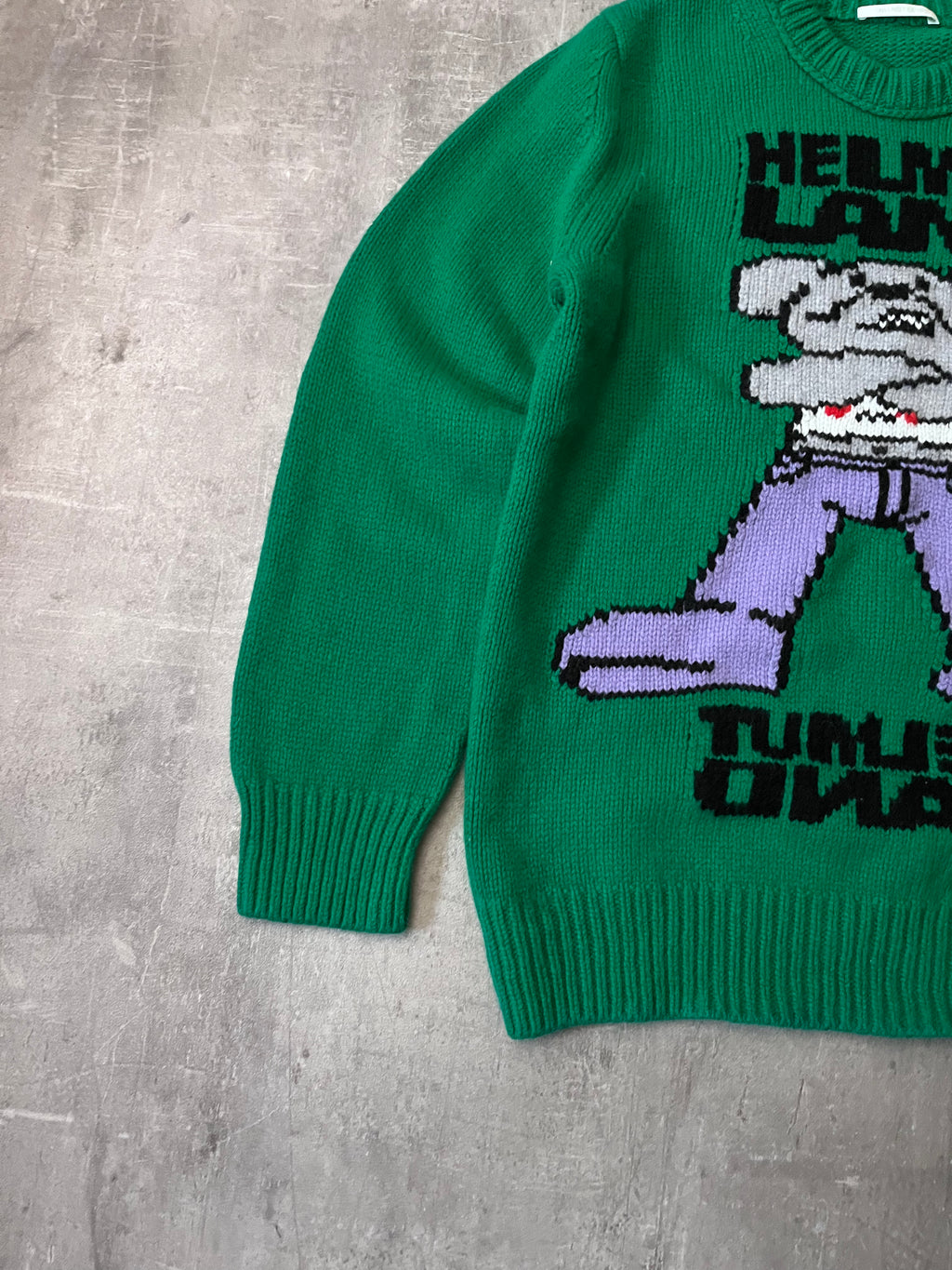 F/W 2020 Helmut Lang Graphic Print Wool Sweater Green Men - L