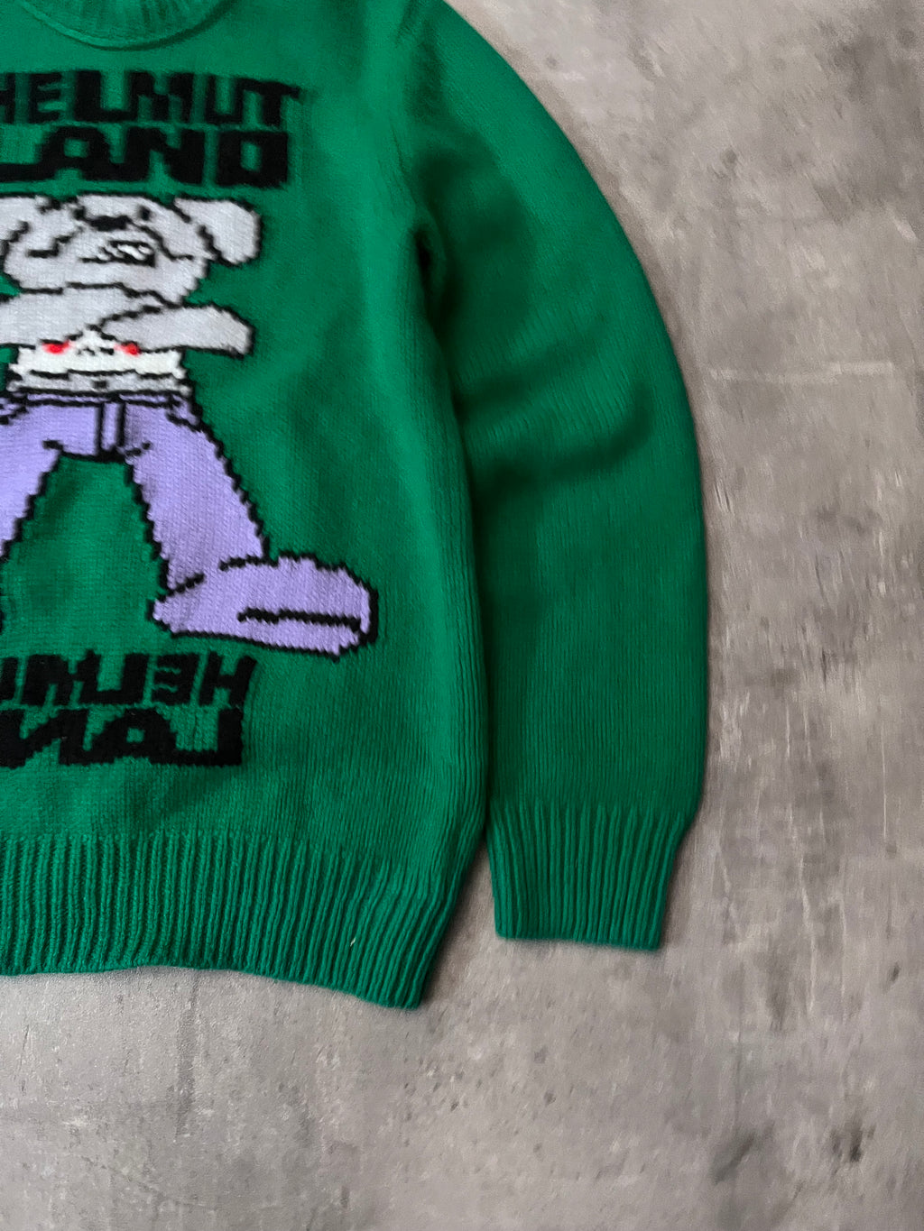 F/W 2020 Helmut Lang Graphic Print Wool Sweater Green Men - L