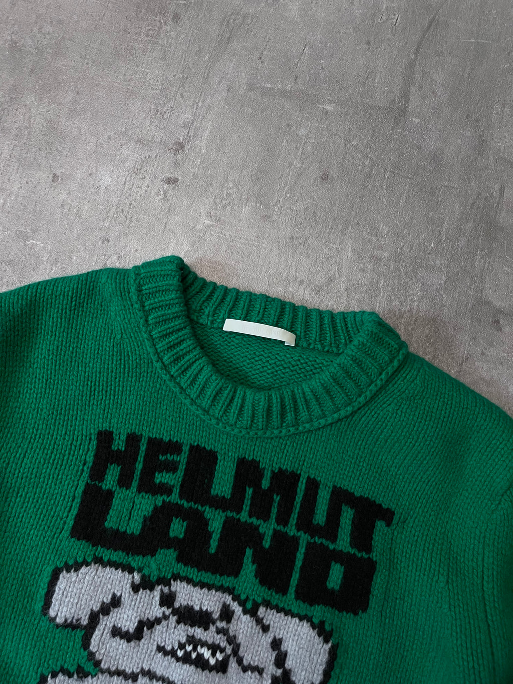 F/W 2020 Helmut Lang Graphic Print Wool Sweater Green Men - L