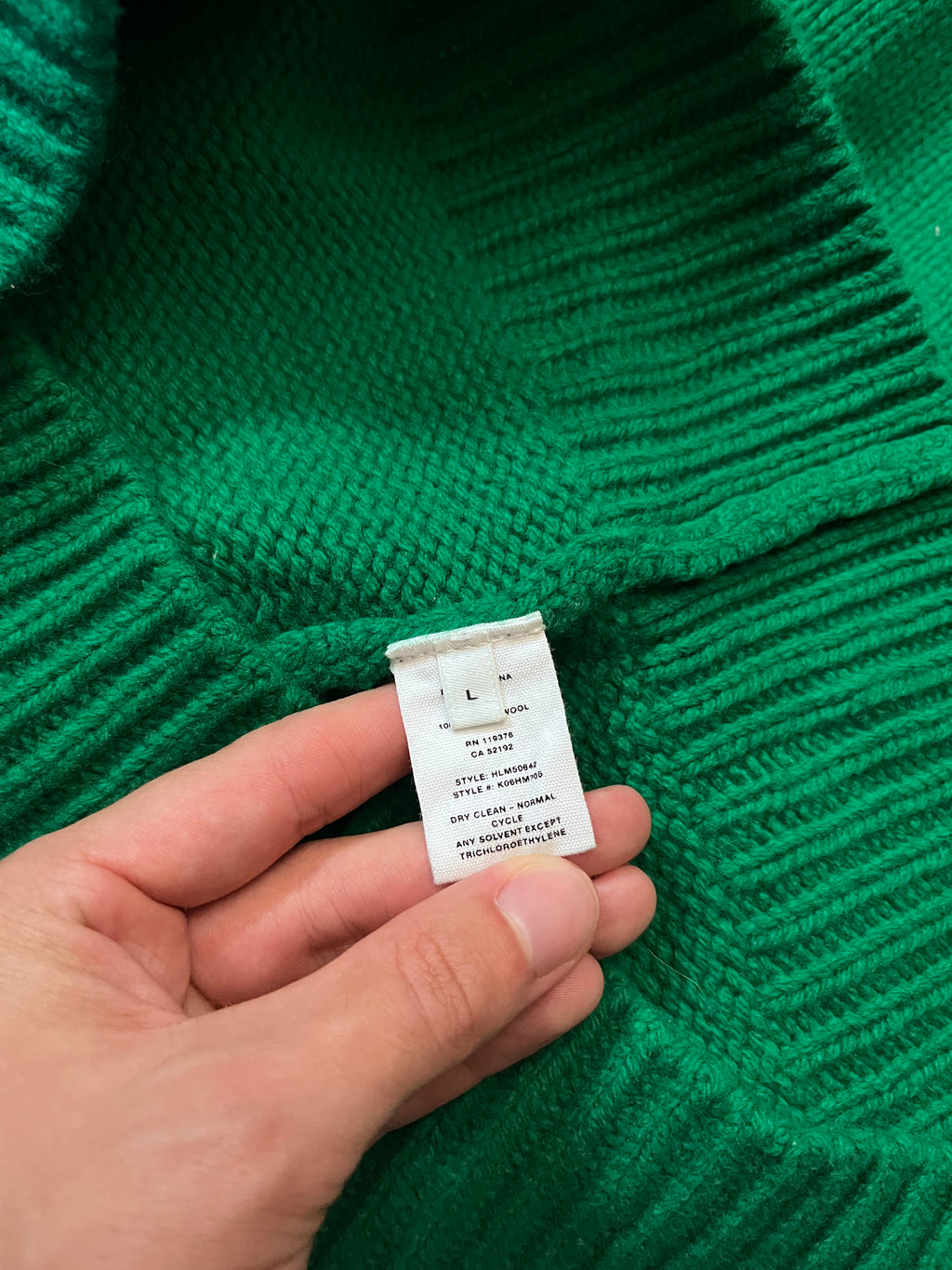 F/W 2020 Helmut Lang Graphic Print Wool Sweater Green Men - L