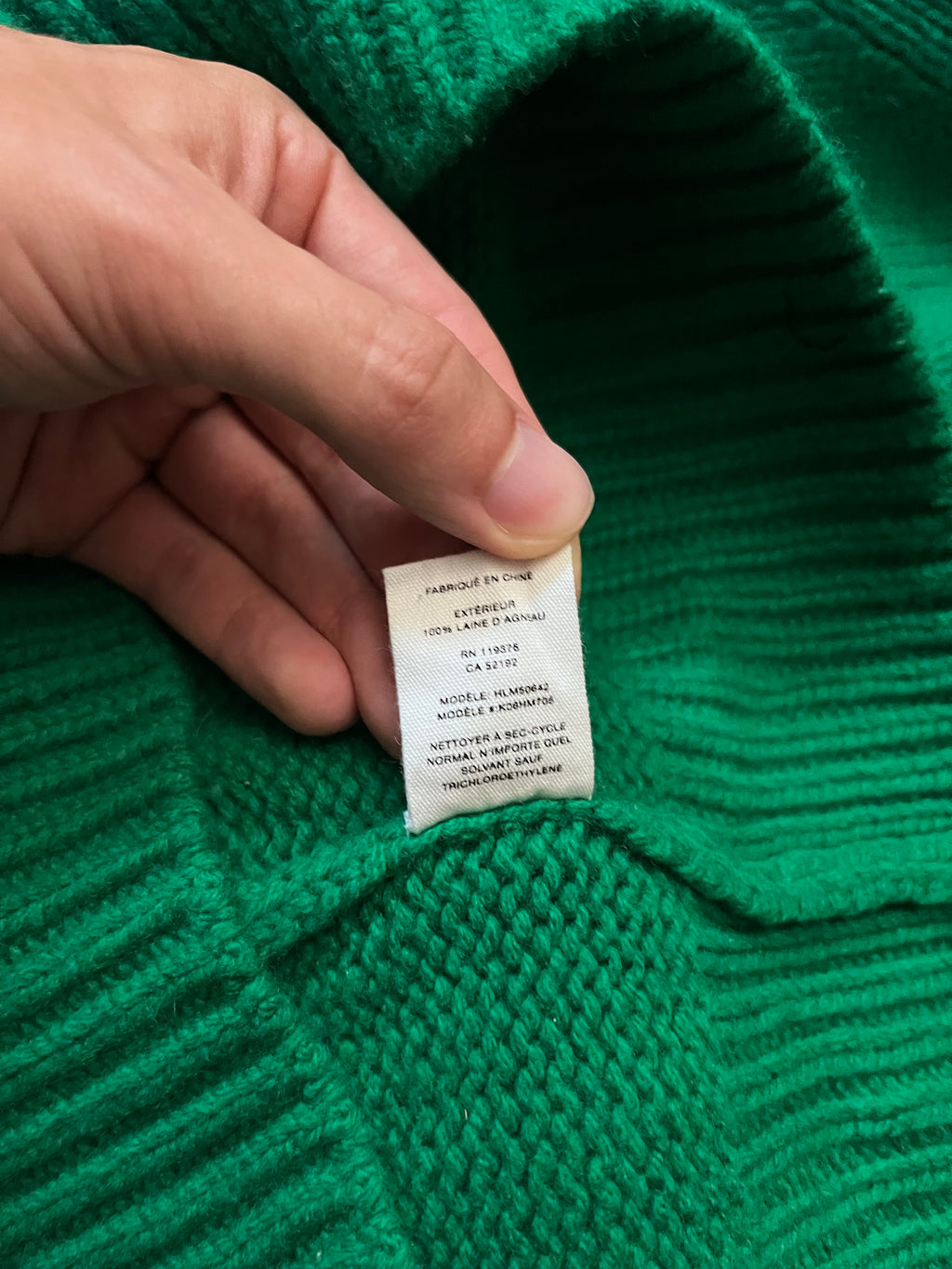 F/W 2020 Helmut Lang Graphic Print Wool Sweater Green Men - L