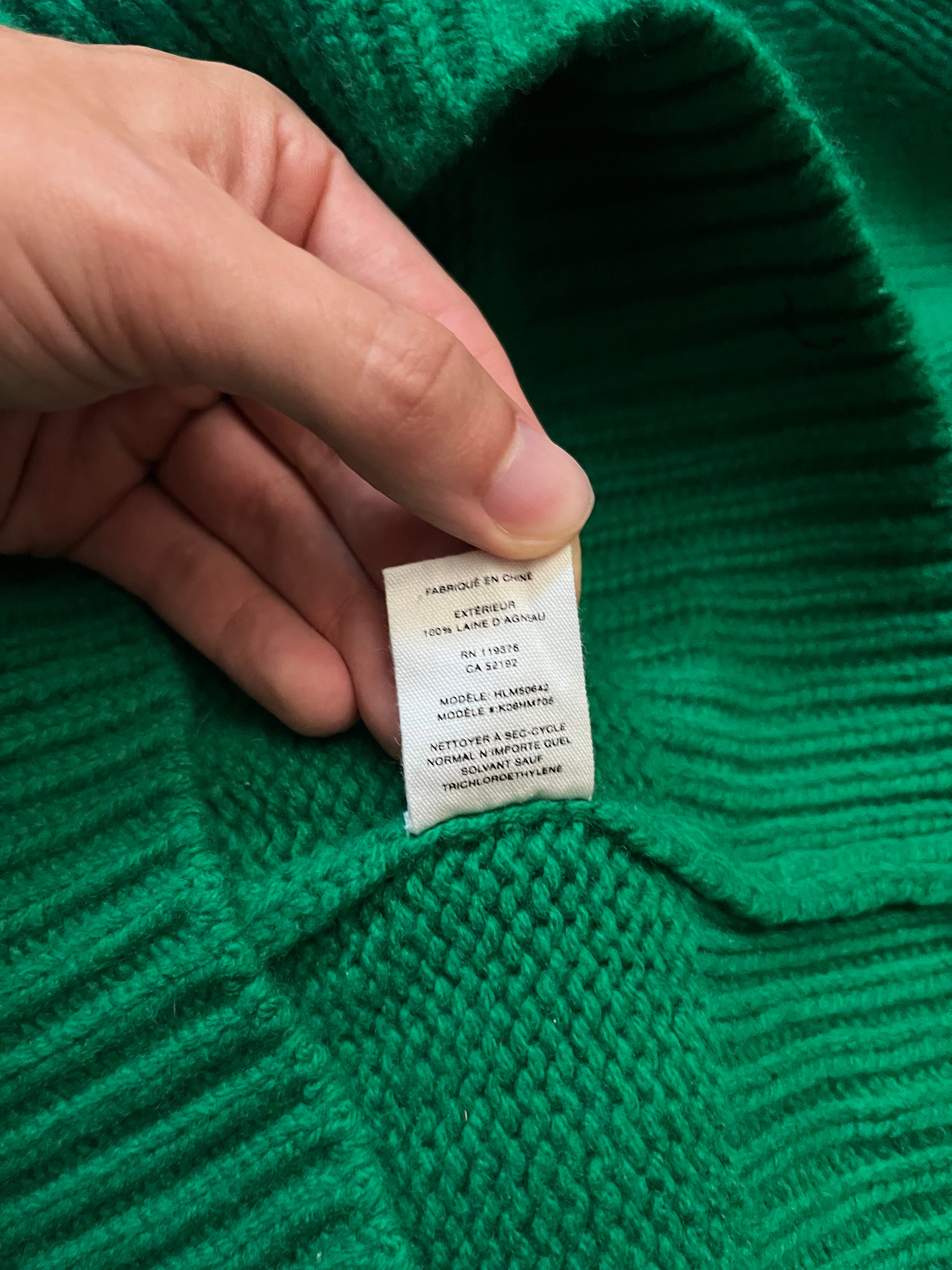 F/W 2020 Helmut Lang Graphic Print Wool Sweater Green Men - L
