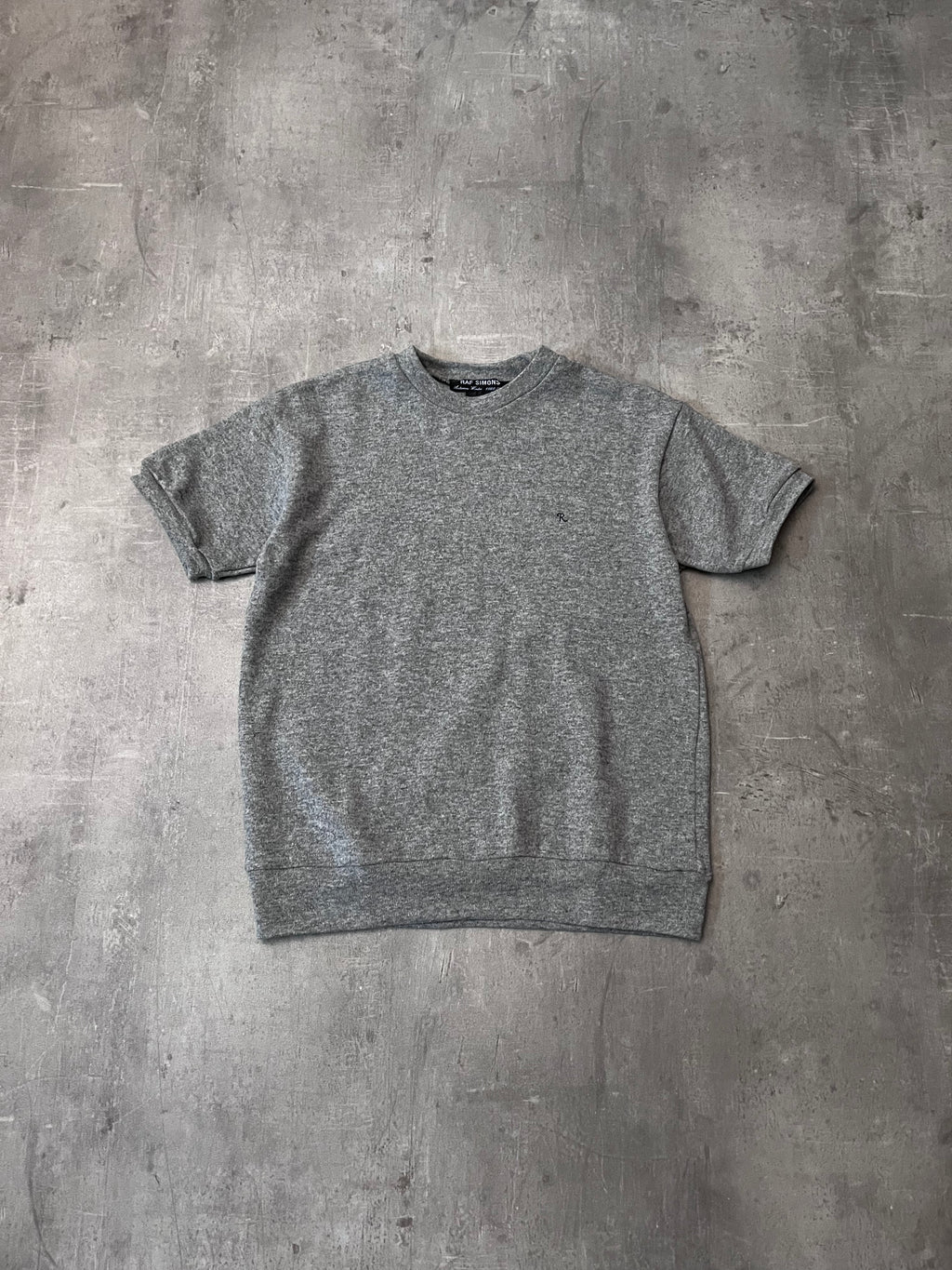 F/W 1999/00 Raf Simons Embroidered R Wool T-shirt Grey Men - M