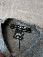 F/W 1999/00 Raf Simons Embroidered R Wool T-shirt Grey Men - M