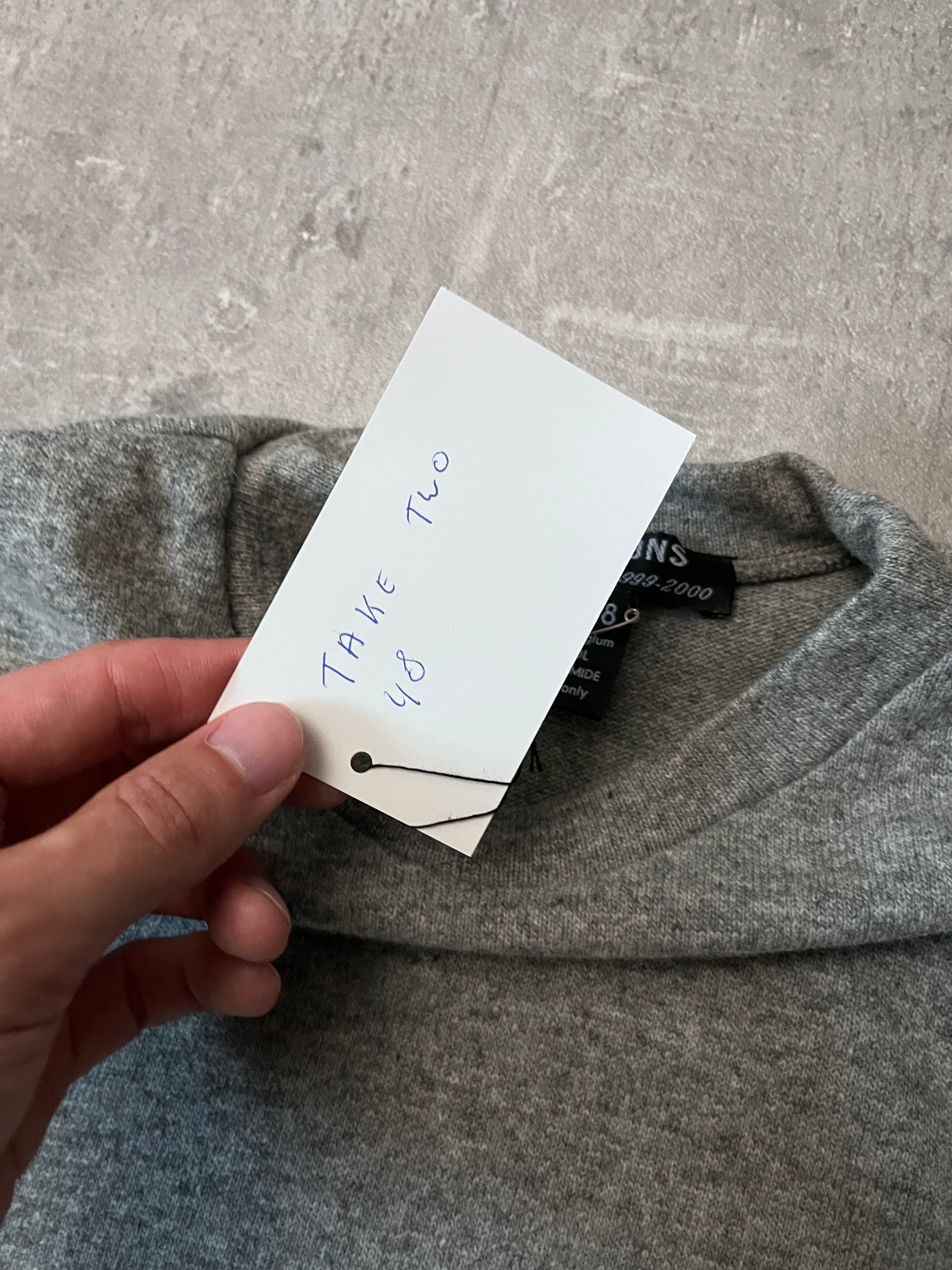 F/W 1999/00 Raf Simons Embroidered R Wool T-shirt Grey Men - M