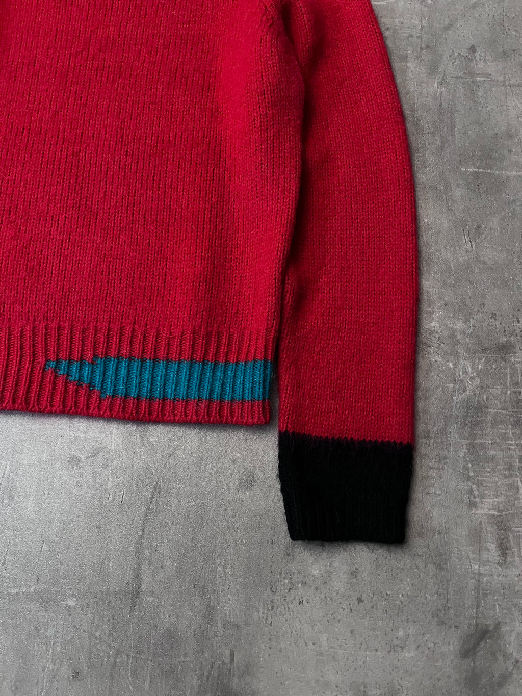 F/W 2021 Raf Simons Wide Collar Wool Mohair Sweater Red Men - M