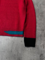 F/W 2021 Raf Simons Wide Collar Wool Mohair Sweater Red Men - M