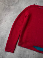 F/W 2021 Raf Simons Wide Collar Wool Mohair Sweater Red Men - M