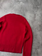 F/W 2021 Raf Simons Wide Collar Wool Mohair Sweater Red Men - M
