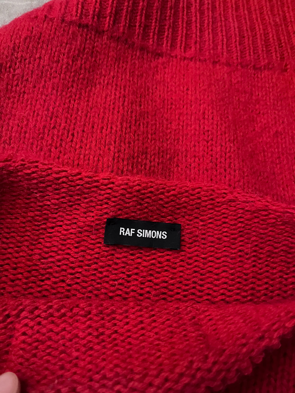 F/W 2021 Raf Simons Wide Collar Wool Mohair Sweater Red Men - M