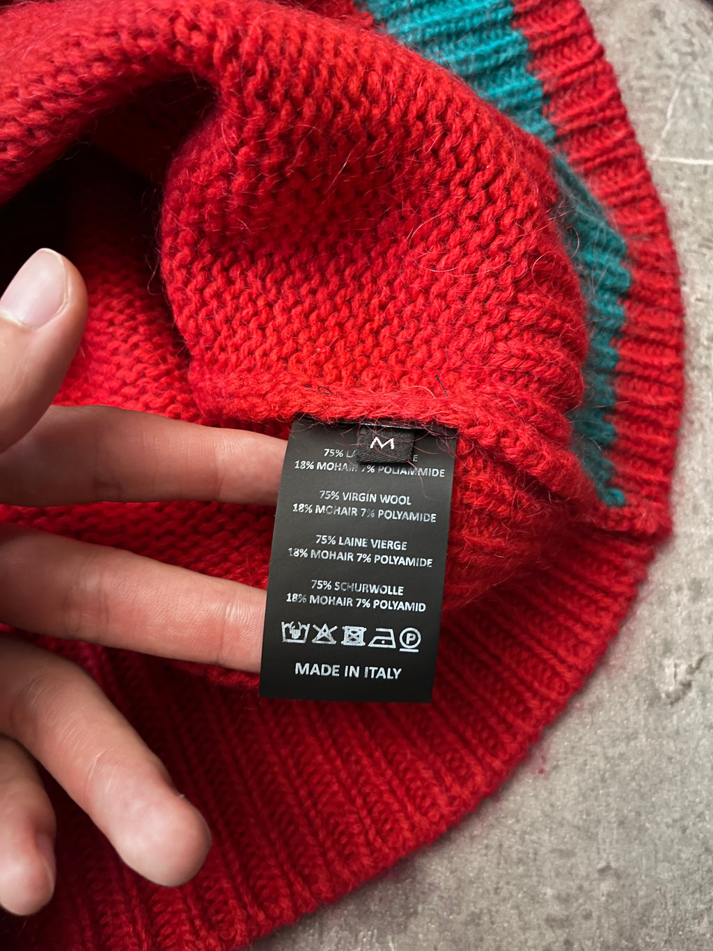 F/W 2021 Raf Simons Wide Collar Wool Mohair Sweater Red Men - M