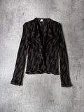 Hermes All Over "H" Print Alpaca Wool Sweater Brown Black Women - M