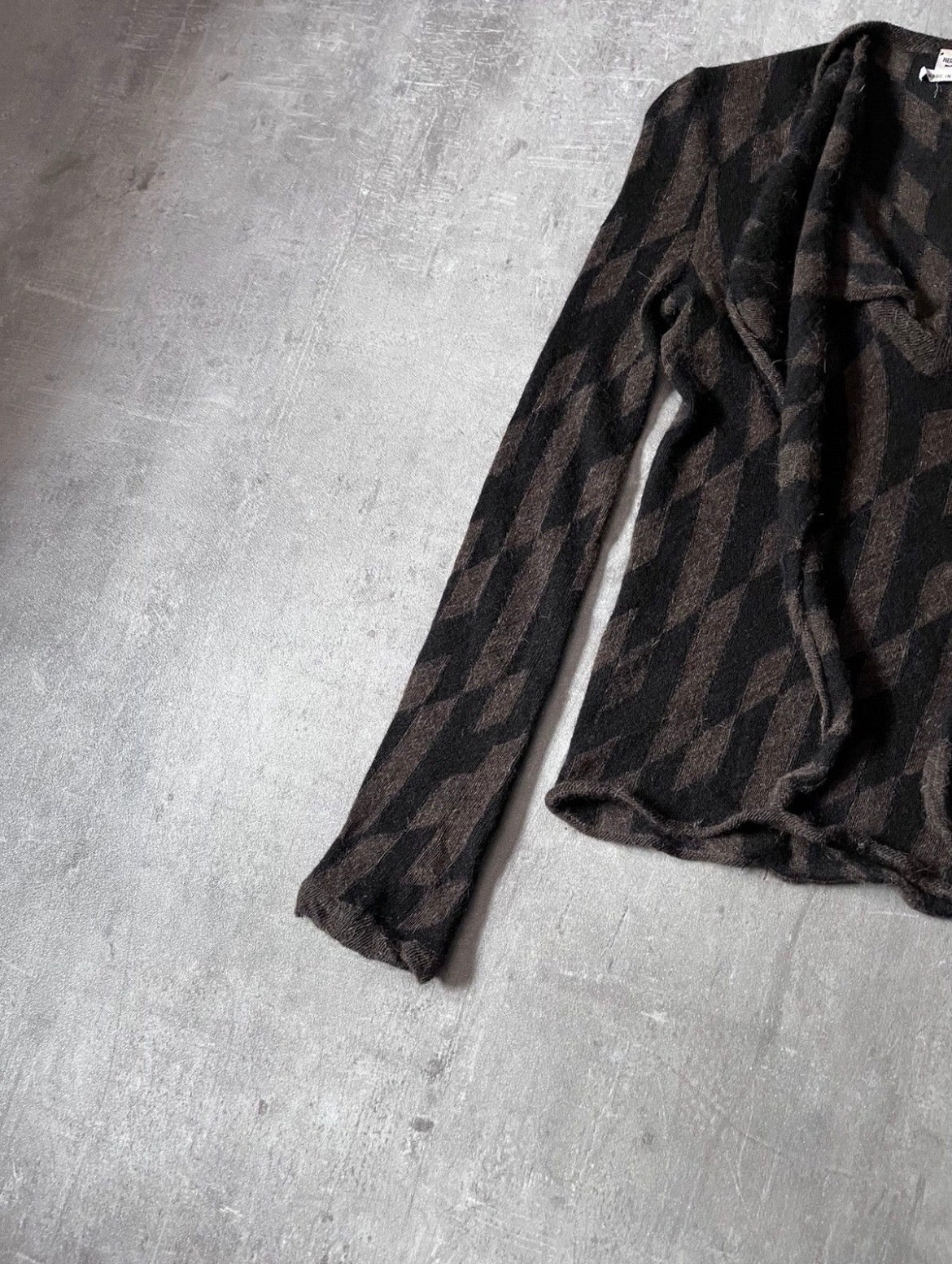 Hermes All Over "H" Print Alpaca Wool Sweater Brown Black Women - M