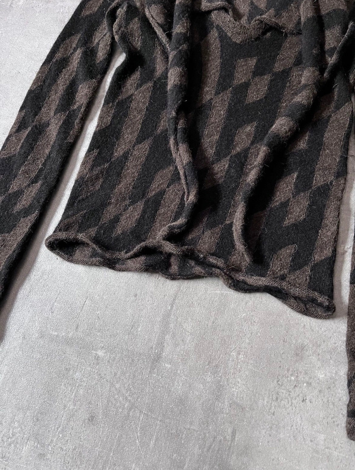 Hermes All Over "H" Print Alpaca Wool Sweater Brown Black Women - M