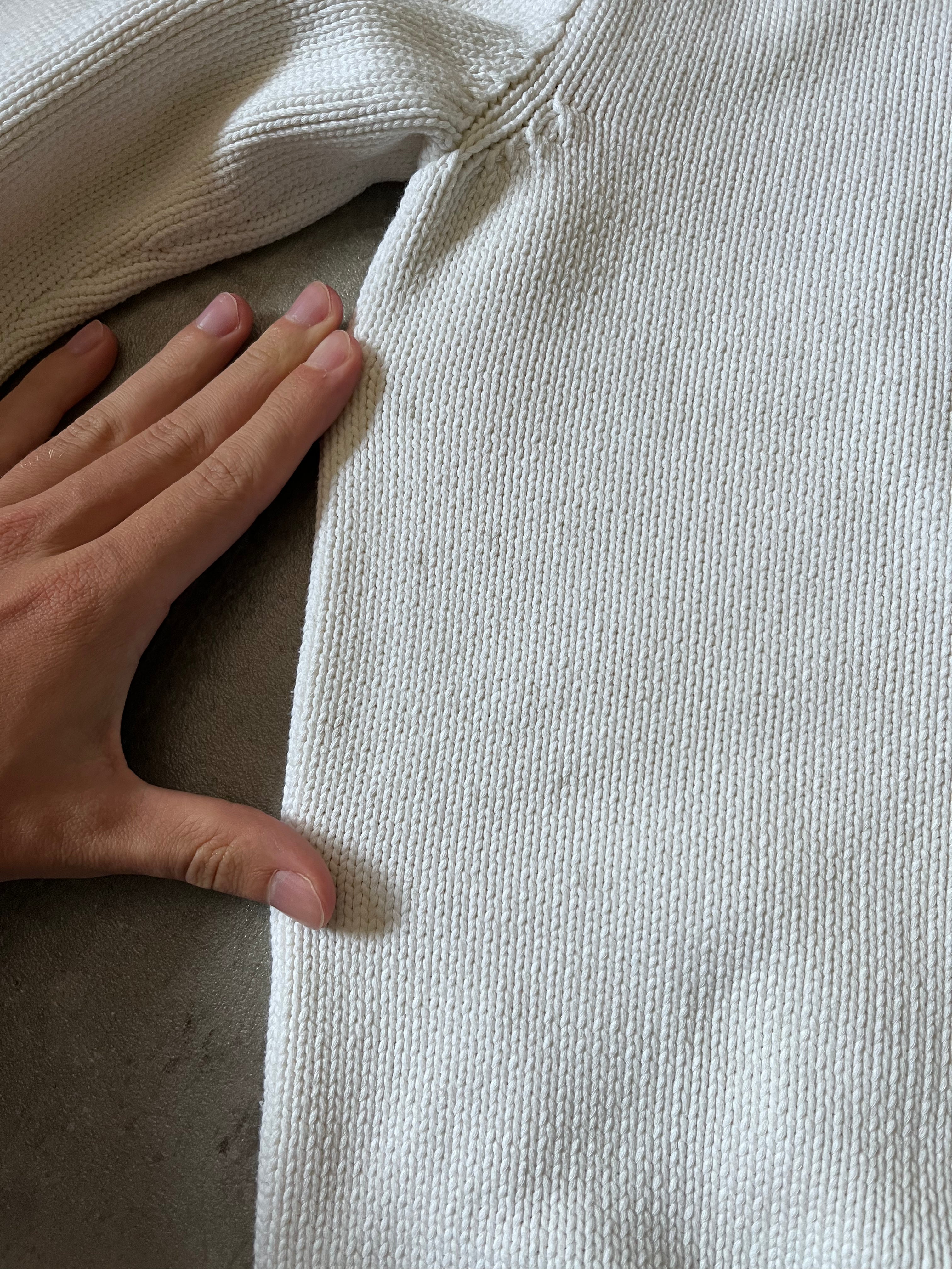 S/S 2020 Maison Margiela Embossed Tag Sweater White Men - L