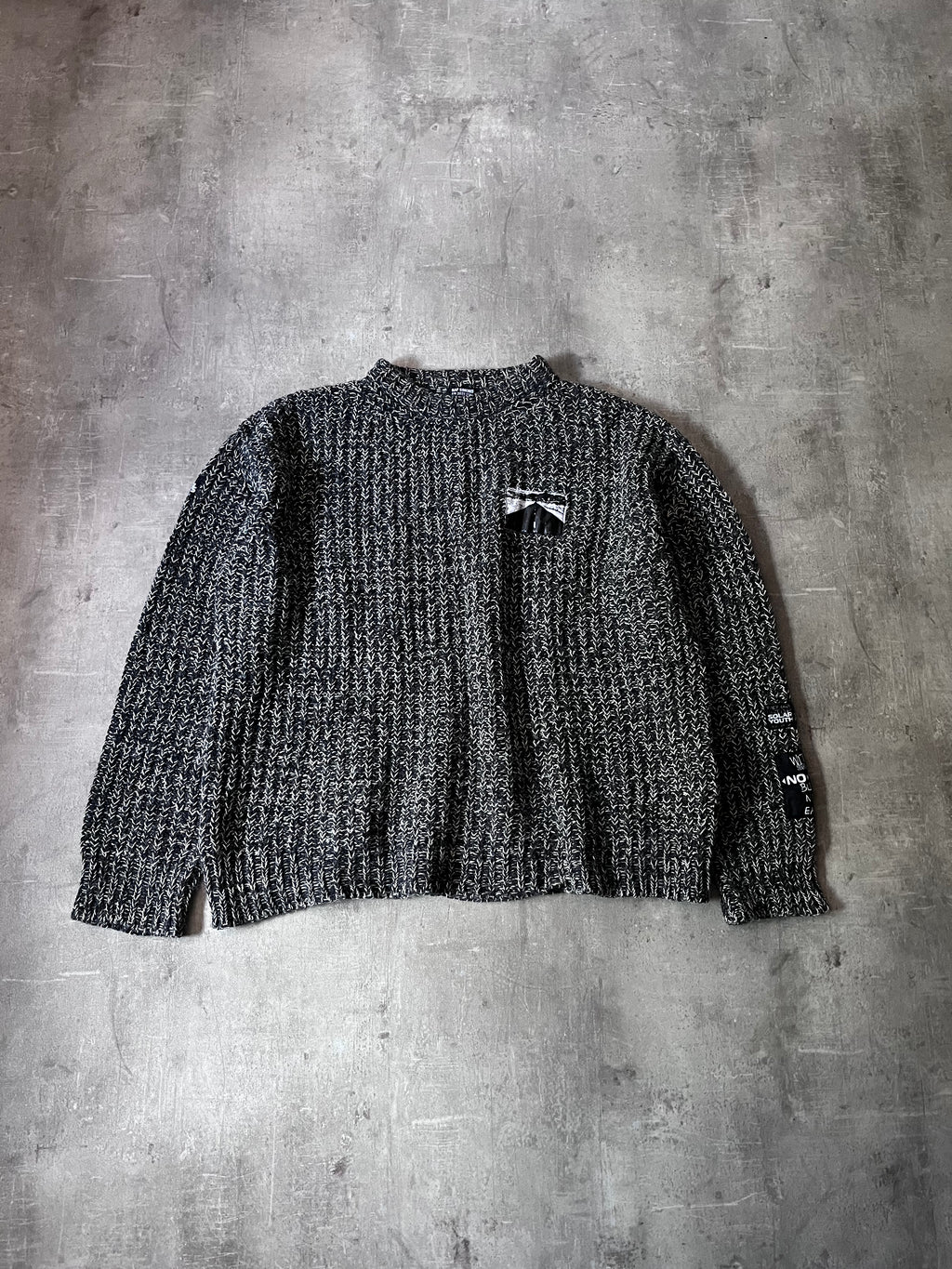 F/W 2020/21 Raf Simons Oversize Patchwork Wool Sweater Grey Men - S