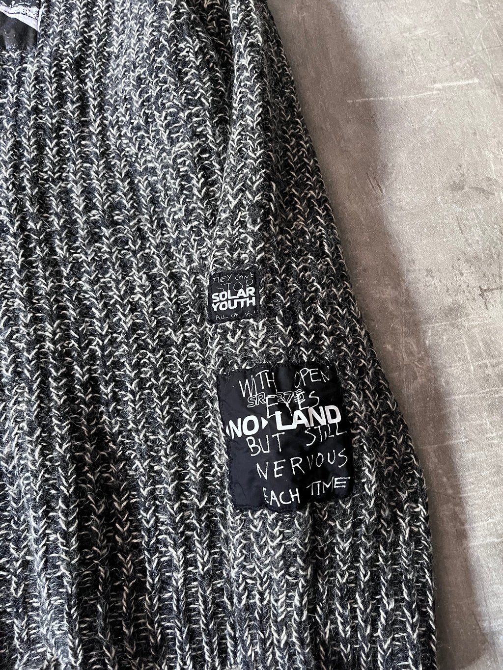 F/W 2020/21 Raf Simons Oversize Patchwork Wool Sweater Grey Men - S
