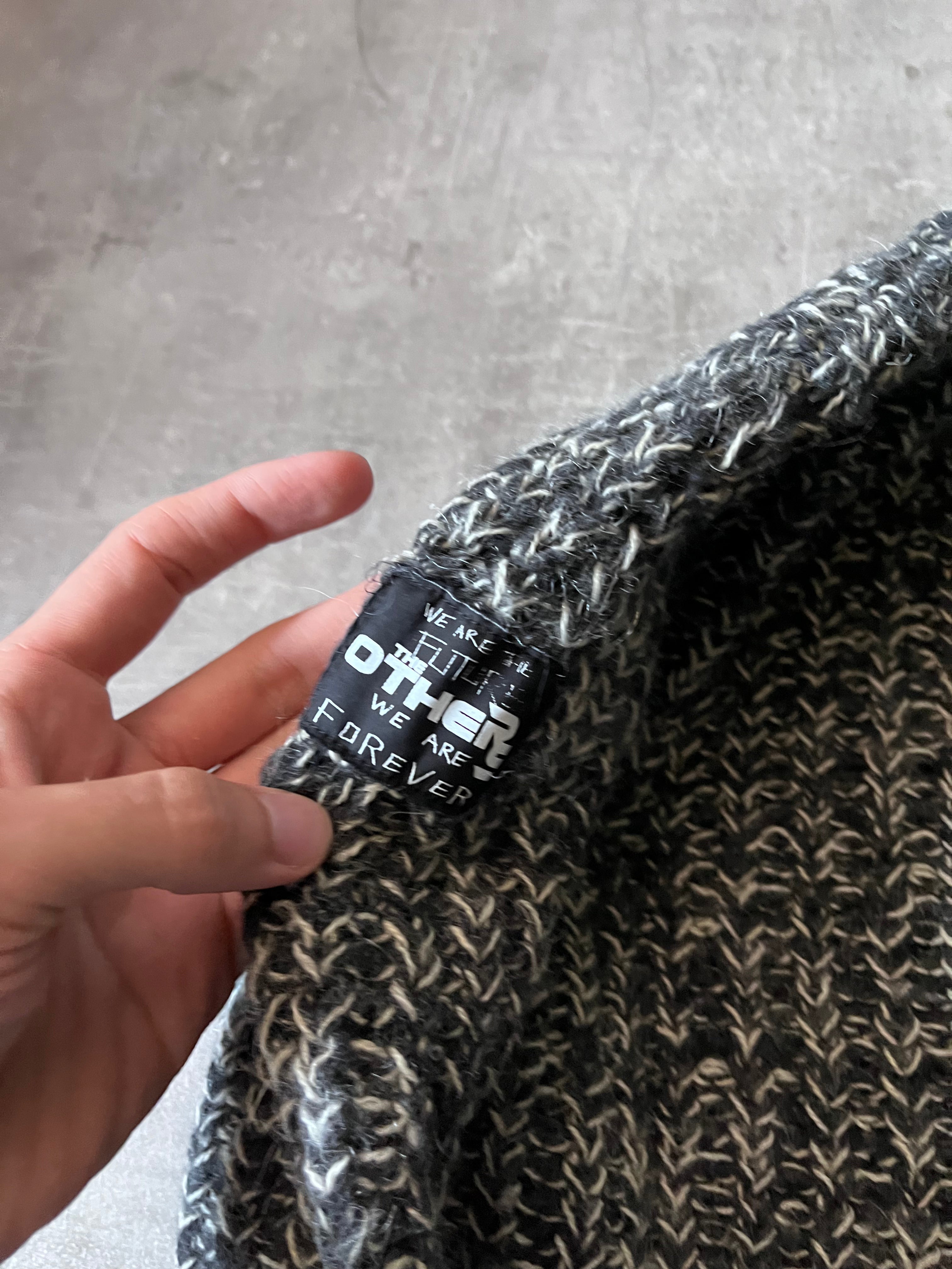 F/W 2020/21 Raf Simons Oversize Patchwork Wool Sweater Grey Men - S