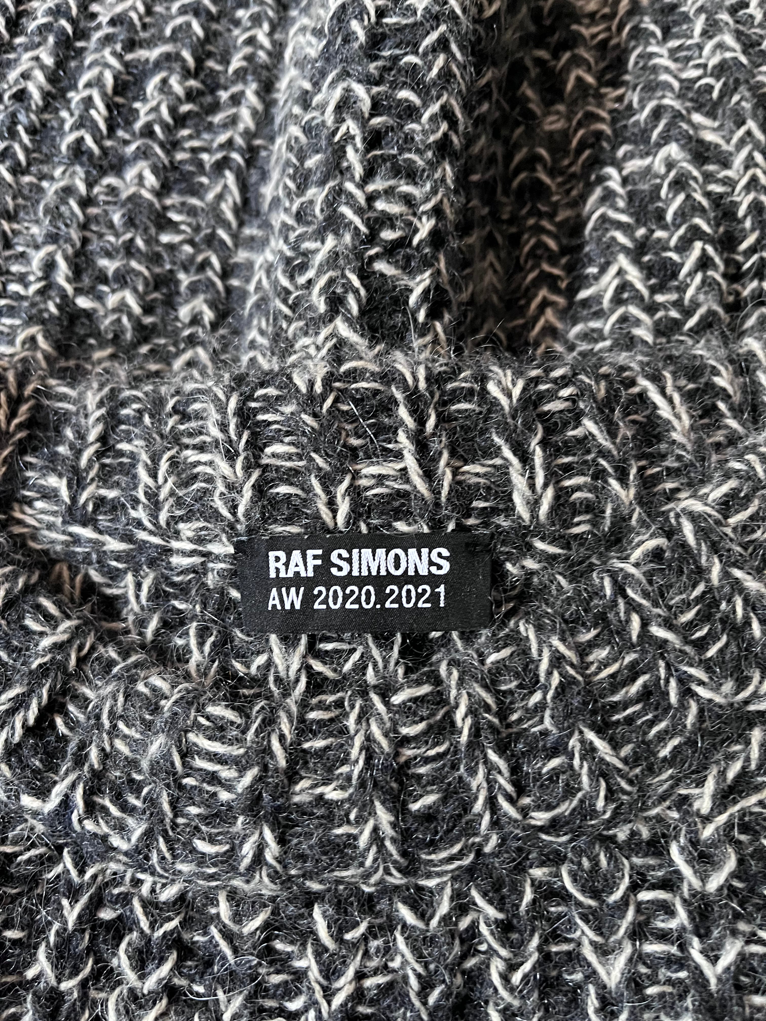 F/W 2020/21 Raf Simons Oversize Patchwork Wool Sweater Grey Men - S
