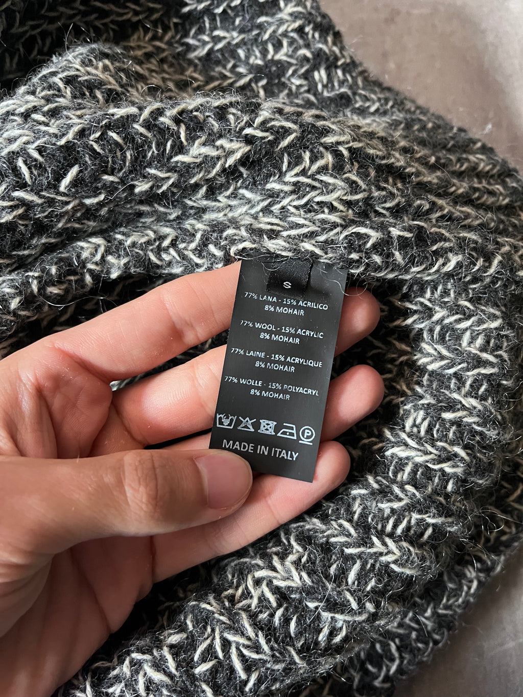 F/W 2020/21 Raf Simons Oversize Patchwork Wool Sweater Grey Men - S