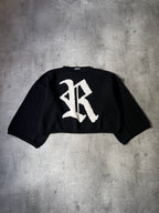 S/S 2023 Raf Simons "R" Print Cropped Wool Sweater Black Men - M