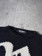 S/S 2023 Raf Simons "R" Print Cropped Wool Sweater Black Men - M