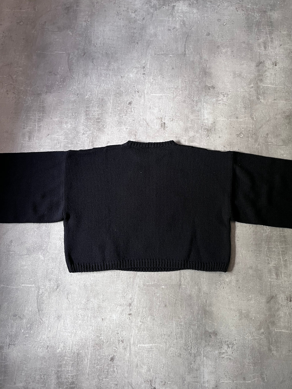 S/S 2023 Raf Simons "R" Print Cropped Wool Sweater Black Men - M