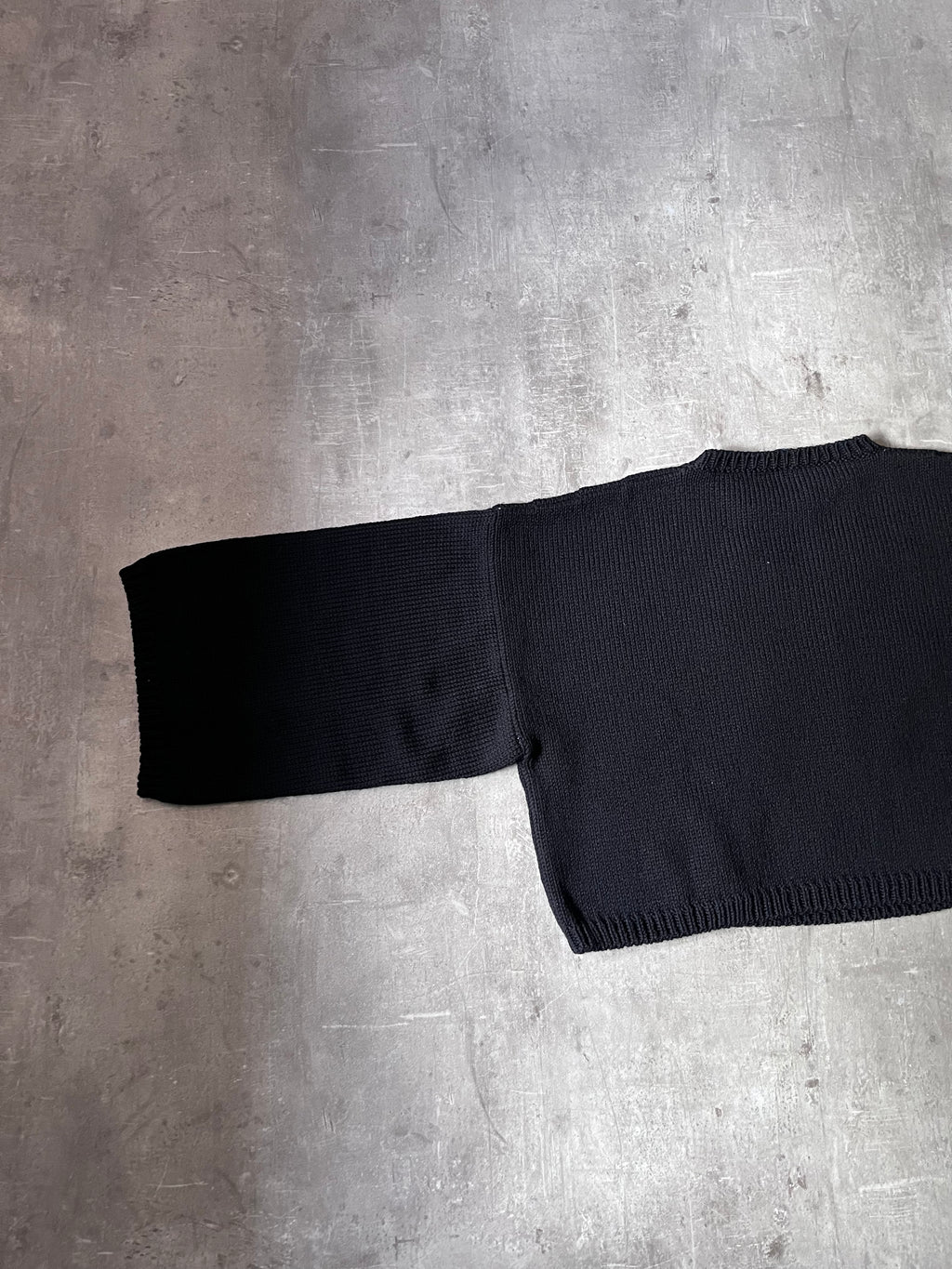 S/S 2023 Raf Simons "R" Print Cropped Wool Sweater Black Men - M