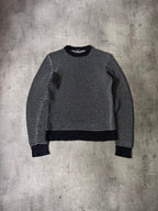 S/S 2016 Raf Simons Back RS Logo Polypropylene Blend Sweater Black White Men - L