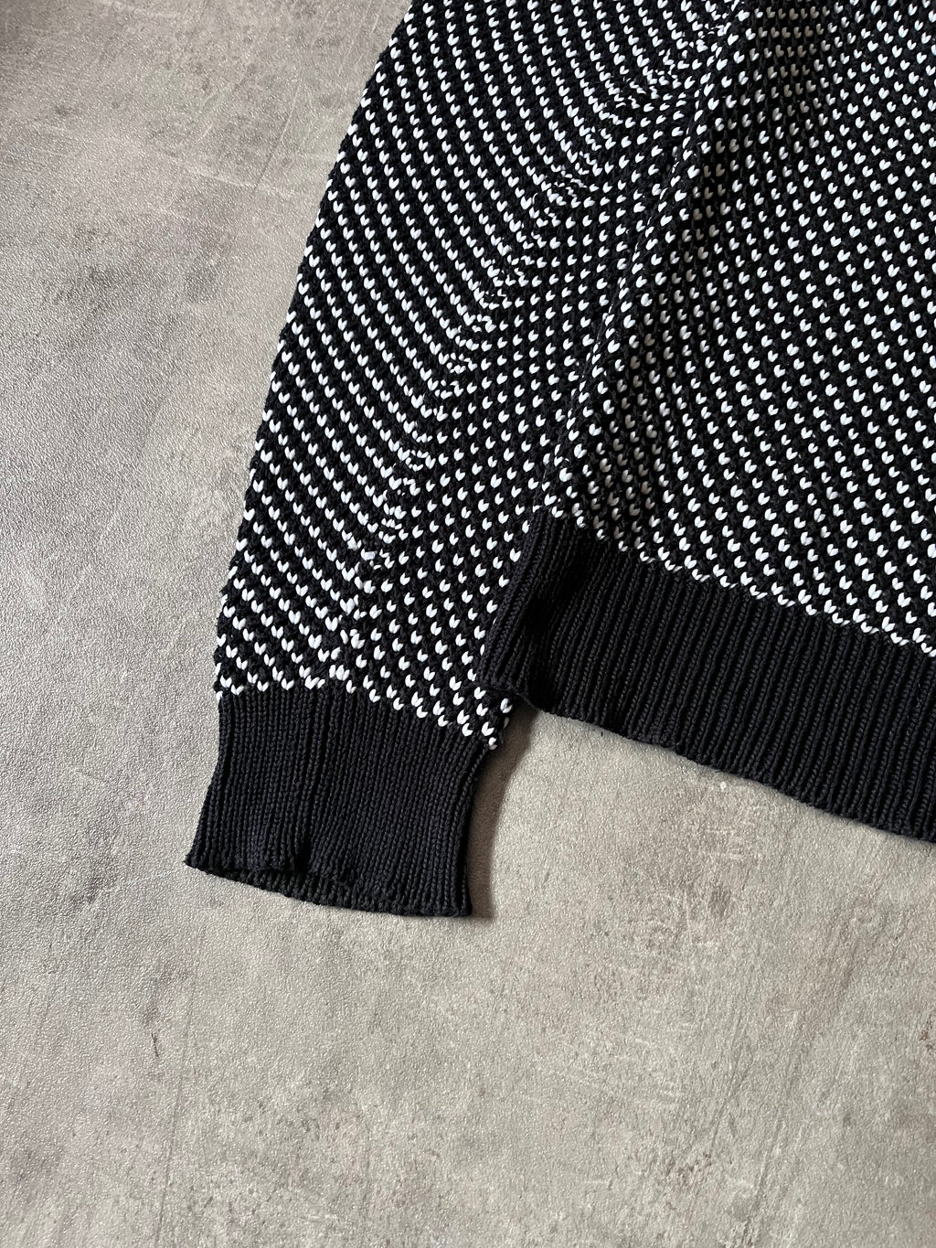 S/S 2016 Raf Simons Back RS Logo Polypropylene Blend Sweater Black White Men - L