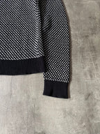 S/S 2016 Raf Simons Back RS Logo Polypropylene Blend Sweater Black White Men - L
