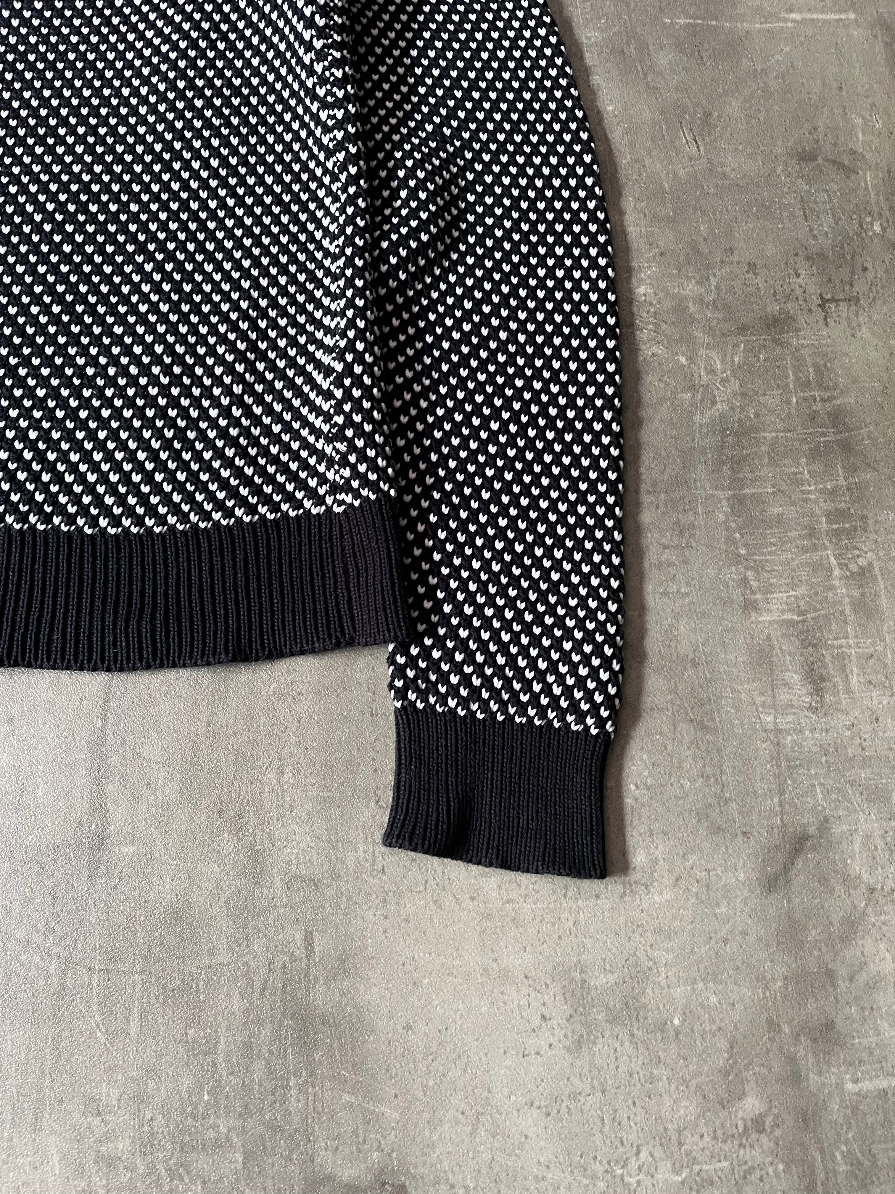 S/S 2016 Raf Simons Back RS Logo Polypropylene Blend Sweater Black White Men - L