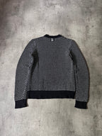 S/S 2016 Raf Simons Back RS Logo Polypropylene Blend Sweater Black White Men - L
