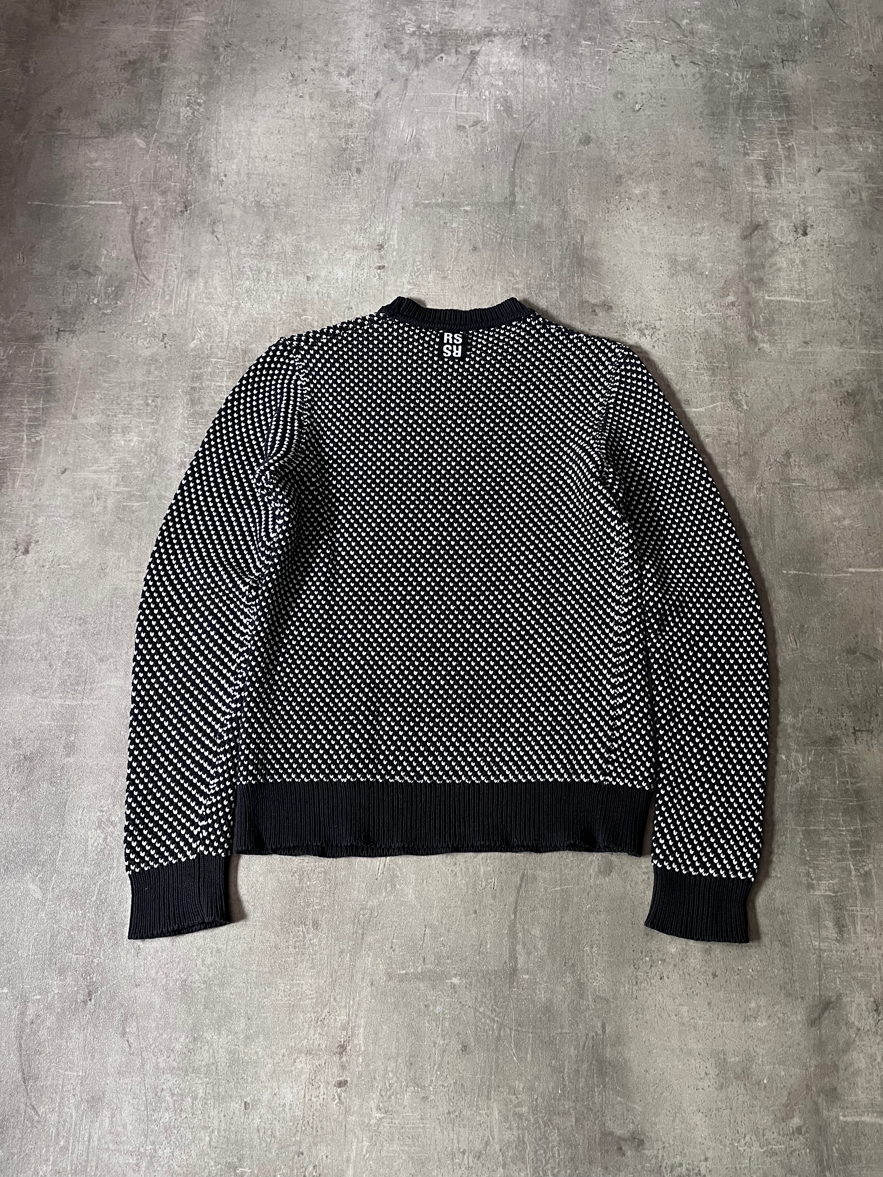 S/S 2016 Raf Simons Back RS Logo Polypropylene Blend Sweater Black White Men - L