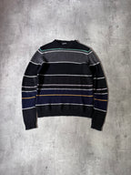 F/W 2013 Raf Simons Striped Mohair Blend Sweater Black Men - L
